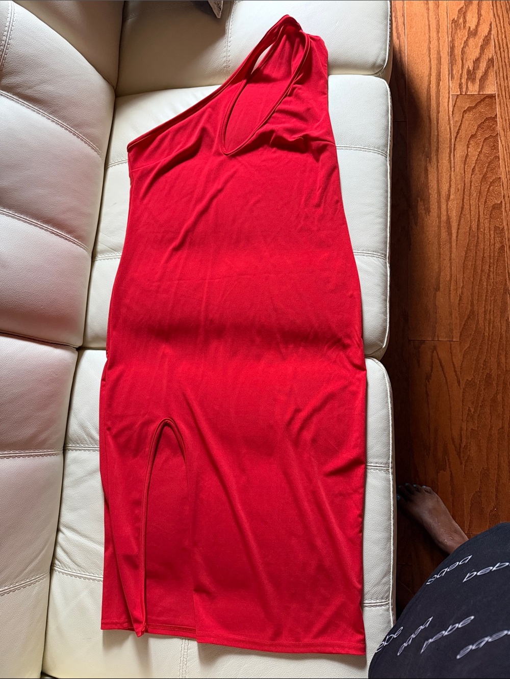 Red One-Shoulder Bodycon Dress